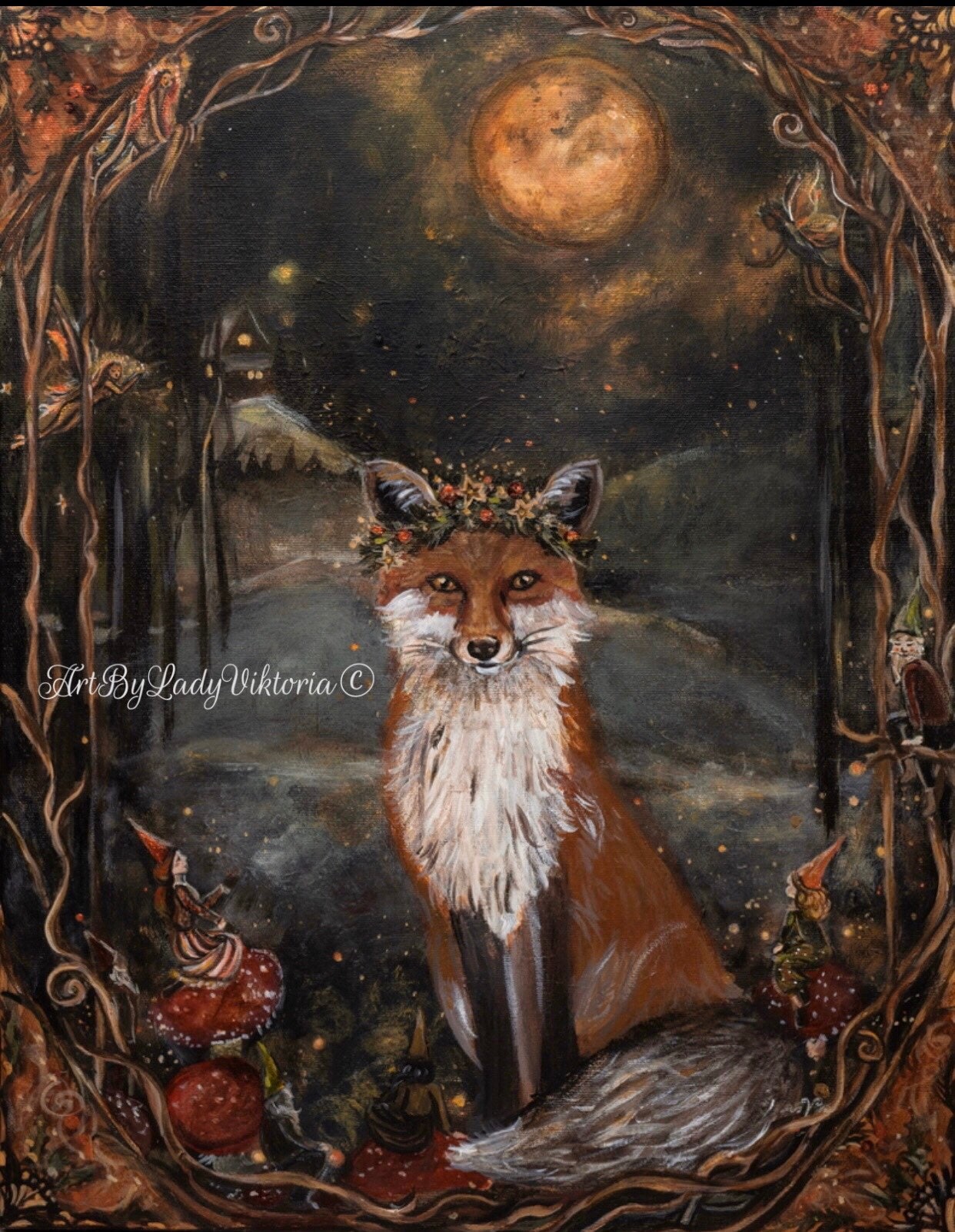 Yule Fox art print
