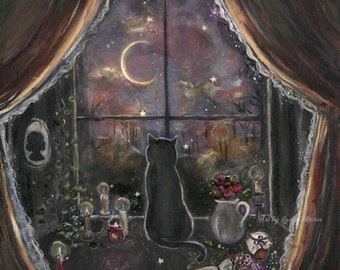 Of two worlds cat art print
