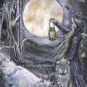 Garden of winter moonlight