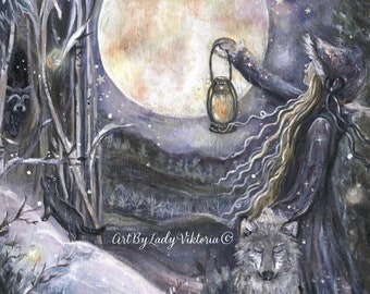 Garden of winter moonlight