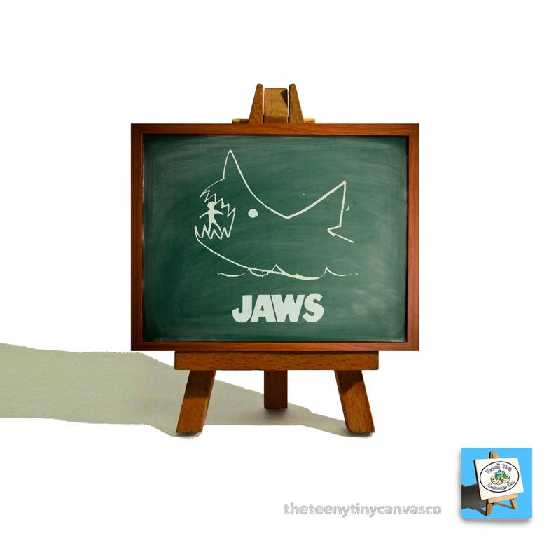 Jaws Awesome Quint Chalkboard Mini Canvas and Easel Set Etsy Australia