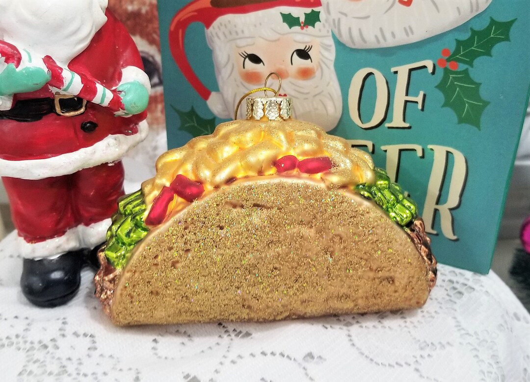 Blown Glass Glitter Taco Christmas Ornament - Personalized Gift - Etsy