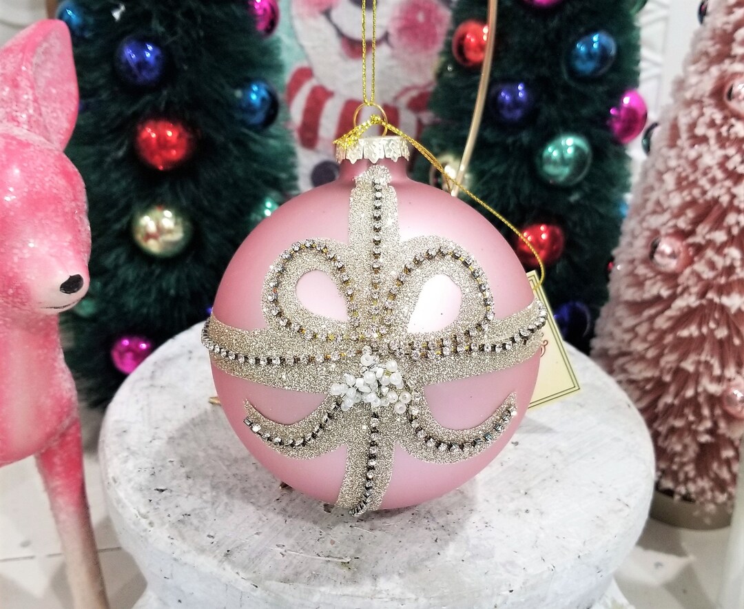 Pink Ornament with Bow - Christmas