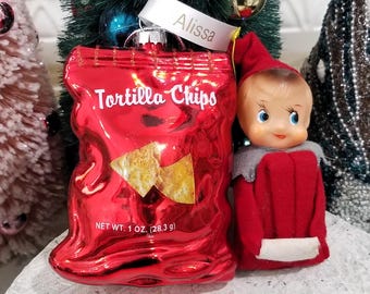 Blown Glass Tortilla CHIPS Christmas Ornament Doritos - Personalized Gift