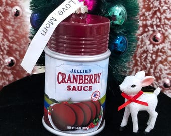 Blown Glass Jellied Cranberry Sauce Christmas Ornament - Personalized Gift