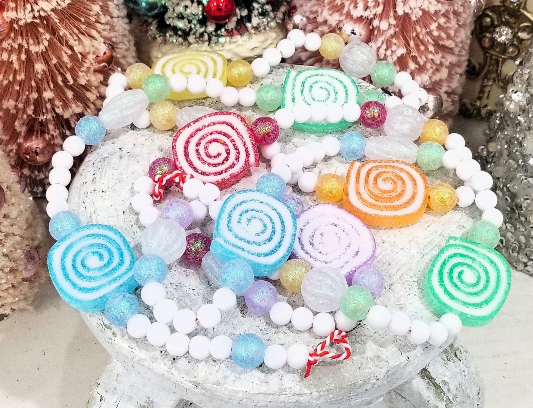 Sugarcoat Beaded Candy Christmas Garland 6 Ft