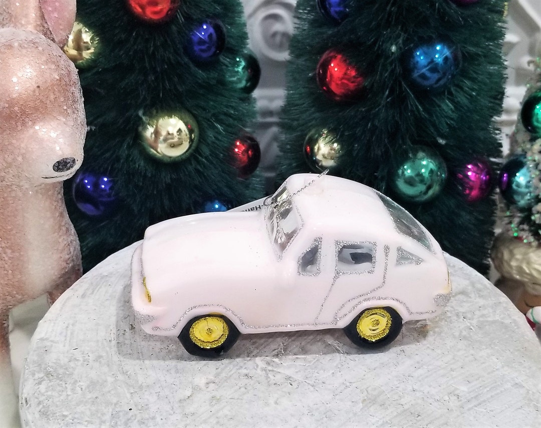 Blown Glass Light Pink Sports Car Christmas Ornament Etsy
