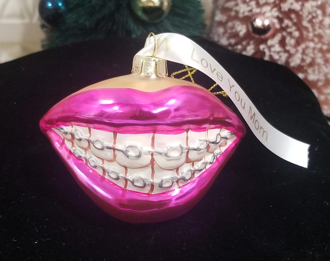 Melrose International Glass Smile with Braces Ornament (Set of 12) main image 0