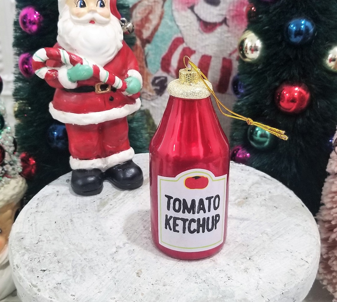 Blown Glass Ketchup Bottle Christmas Ornament 4.5 Etsy