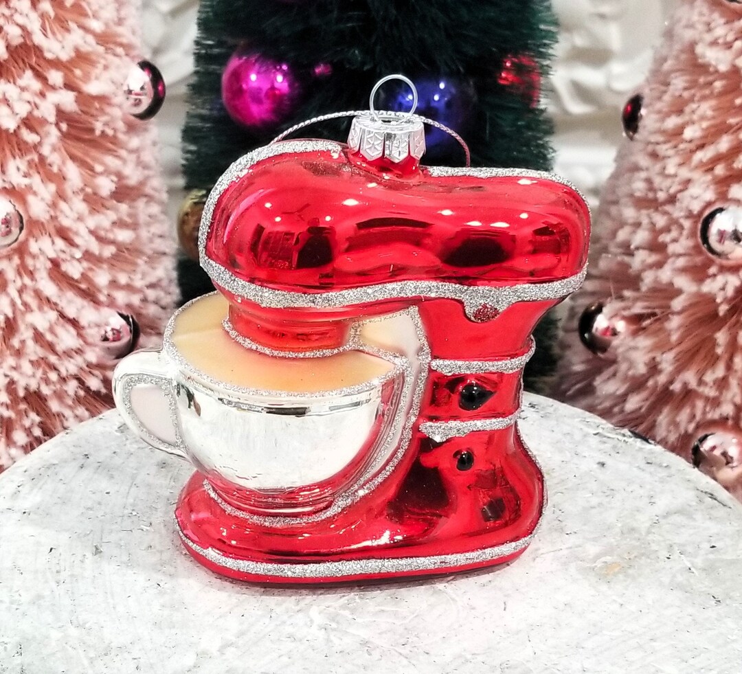 Blown Glass Red Stand Mixer Christmas Ornament Baking Etsy