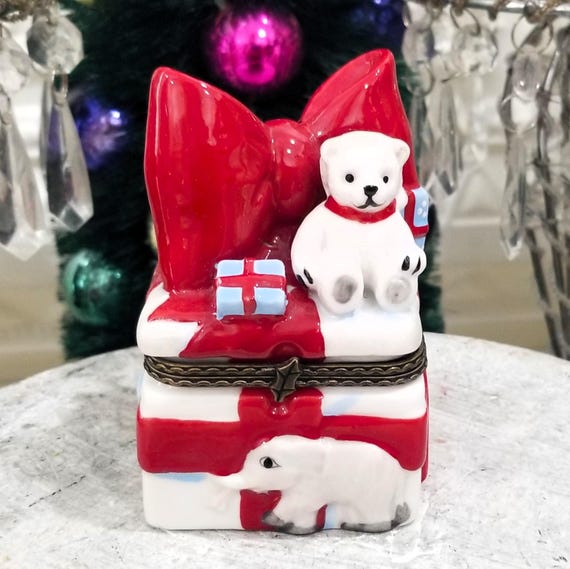 Christmas Ornament Trinket Box Jewelry Box Hand Painted Decorative Box