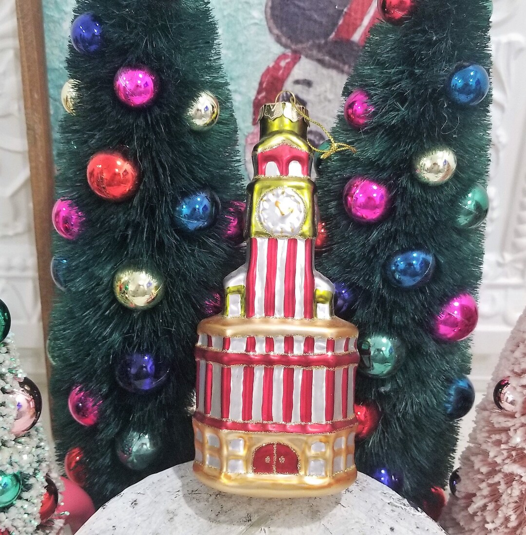 Blown Glass Big Be Clock Tower Christmas Ornament Etsy