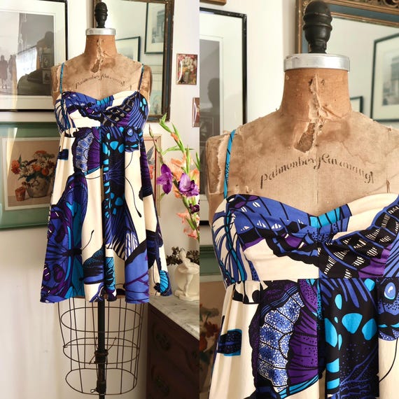 Vintage Y2K Betsey Johnson Butterfly Dress / 2000s Indigo Butterfly  Babydoll Dress / Monarch Dress - Etsy