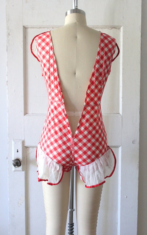 Vintage 1930s Red & White Gingham Playsuit / 30s … - image 5