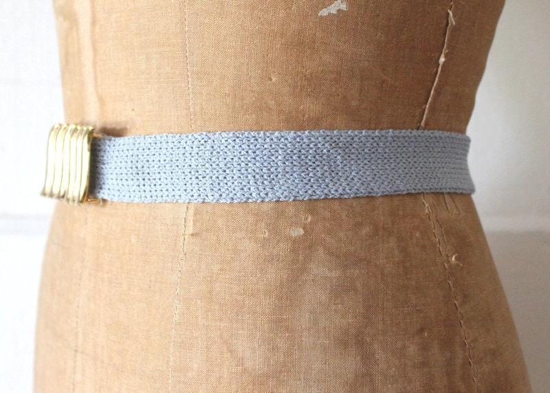Vintage 1980s St. John Knit Belt / 80s Grey Knit Belt With  display picture 2