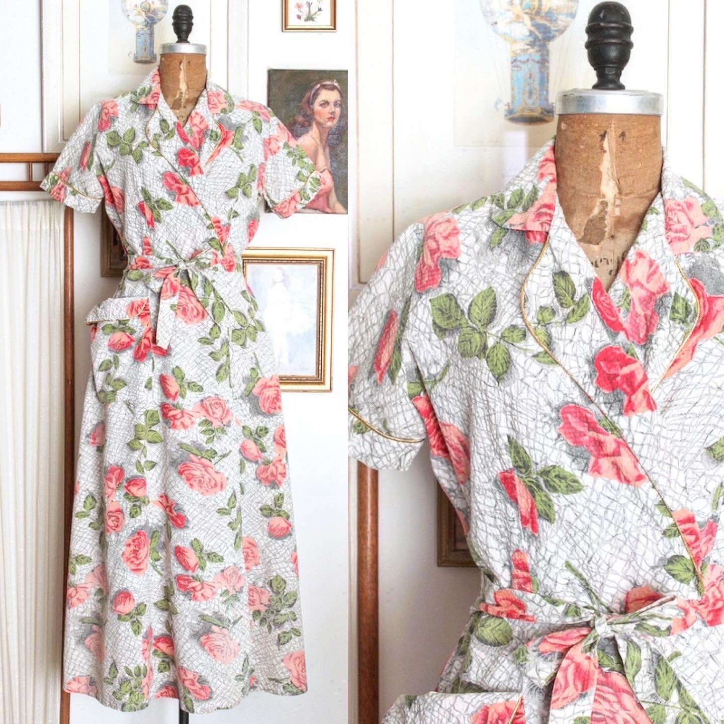 long wrap dress 1940s