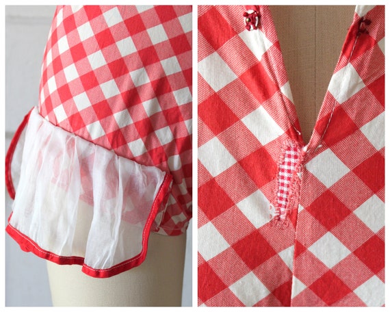 Vintage 1930s Red & White Gingham Playsuit / 30s … - image 7
