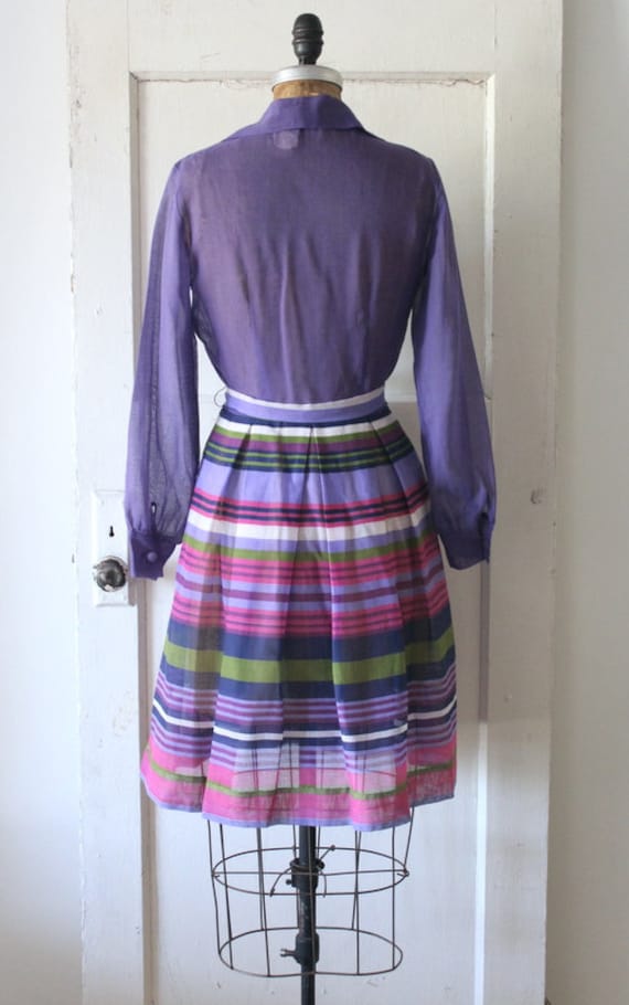 Vintage 1970s Purple Candy Striped Dress / 70s Co… - image 7