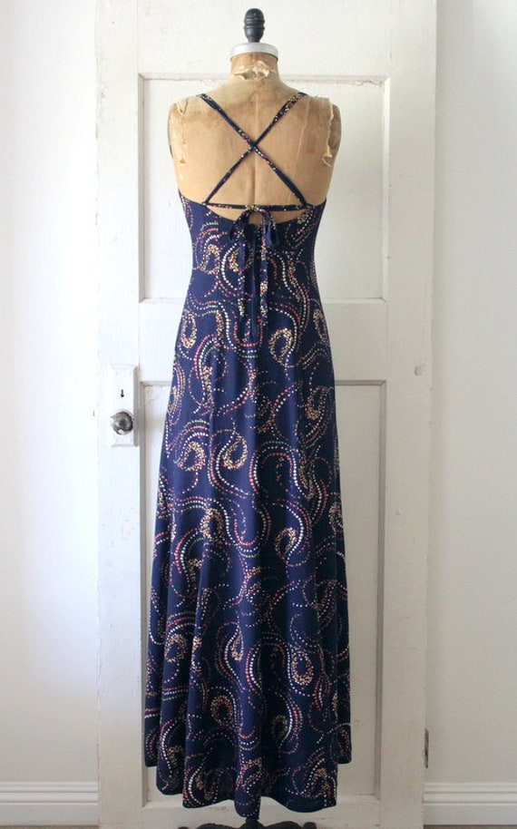 Vintage 1970s Novelty Print Maxi Dress / 70s Art … - image 8