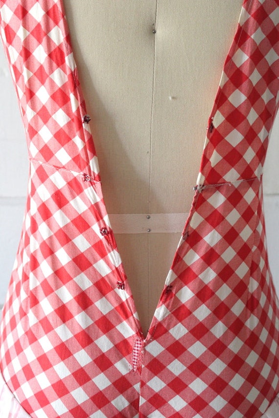 Vintage 1930s Red & White Gingham Playsuit / 30s … - image 6