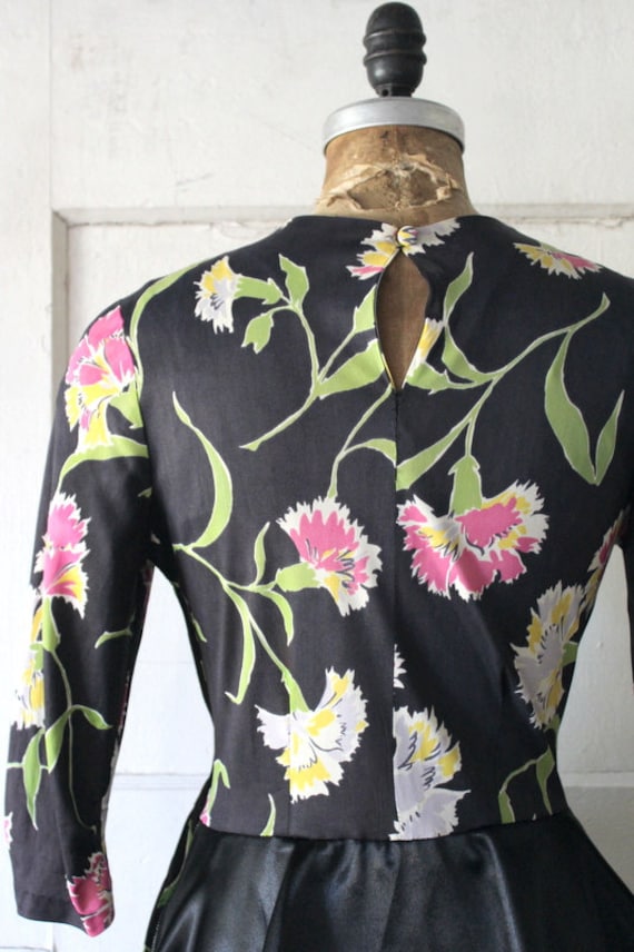 Vintage 1940s Floral Rayon Jersey Dress / 40s Neo… - image 8