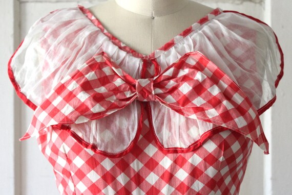 Vintage 1930s Red & White Gingham Playsuit / 30s … - image 3