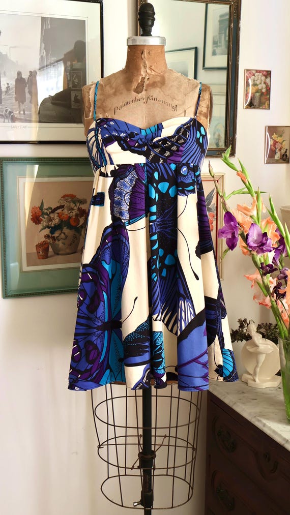 Vintage Y2K Betsey Johnson Butterfly Dress / 2000s Indigo Butterfly  Babydoll Dress / Monarch Dress - Etsy