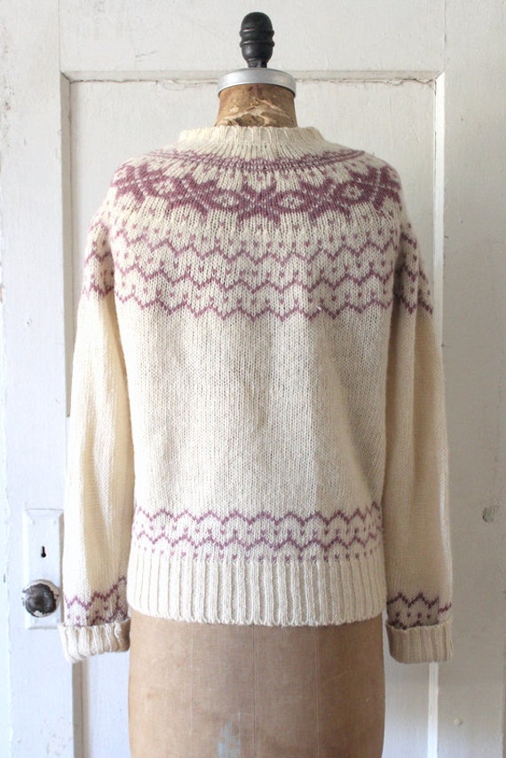 Vintage 1980s Woolrich Cardigan / 80s Ivory and P… - image 6