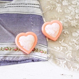 Vintage 80s Heart Earrings - Vintage Rainbow Colorful