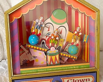 Vintage Clown Music Box Automaton by Koji Murai – Rare Collectible