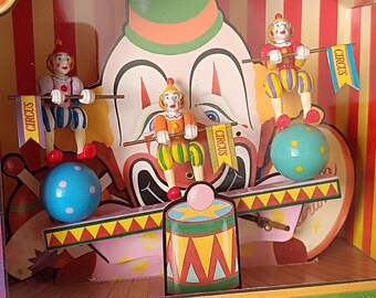 Antique Circus Music Box “little Clown” With Juggling Clown | Koji