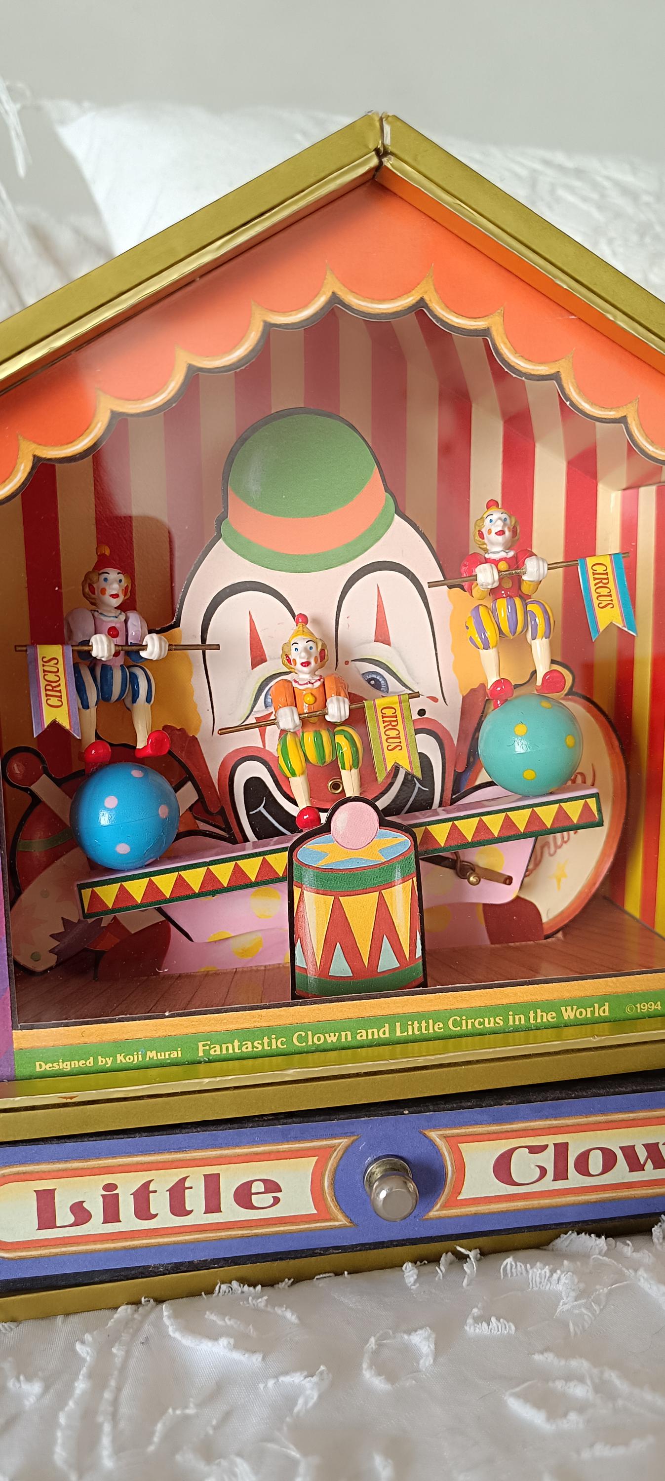 Antique Circus Music Box “little Clown” With Juggling Clown | Koji