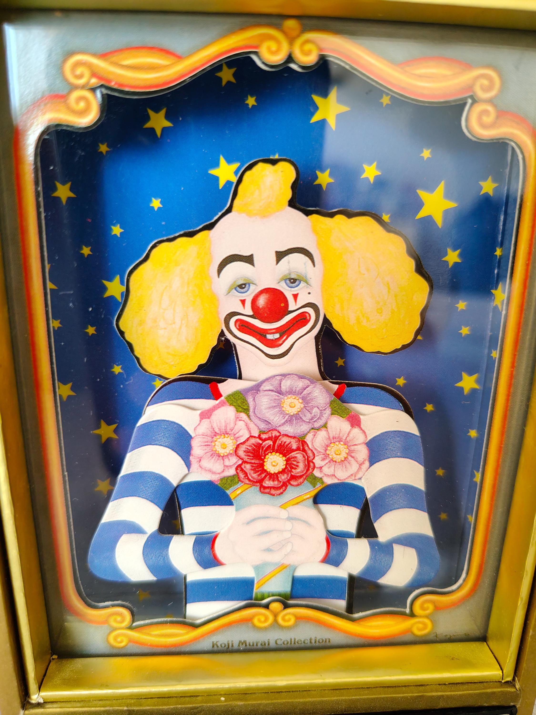 Vintage Koji Murai Clown Music Box: Flower August, 1980s Shadow