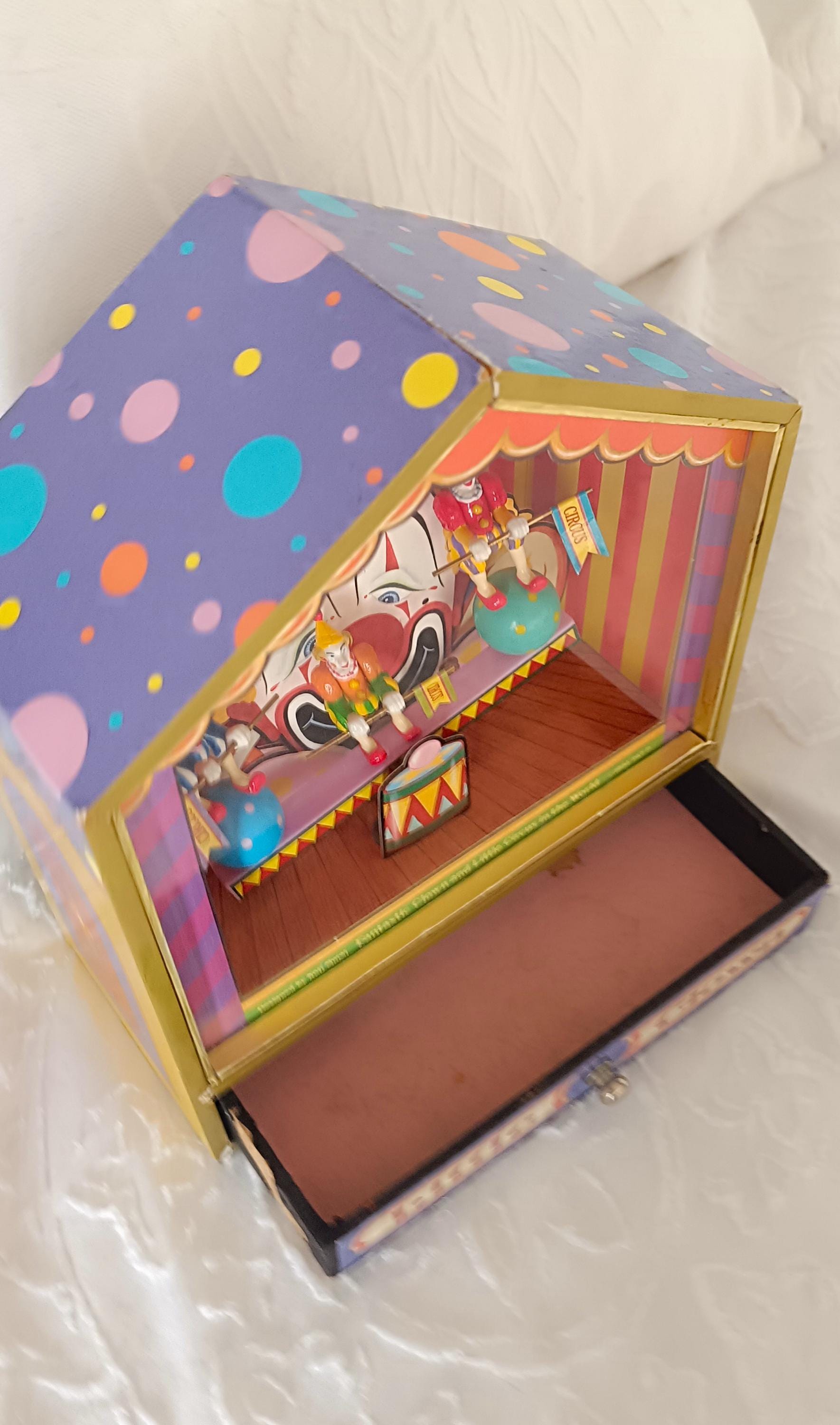 Antique Circus Music Box “little Clown” With Juggling Clown | Koji