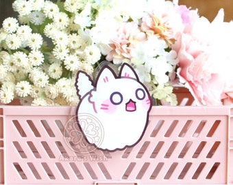 Ghost Kitten 2" Binder Clip Double sided Acrylic Big Kawaii Cat - Shocked