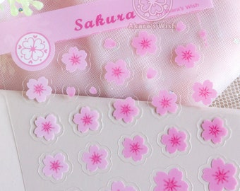 Planner stickers Pink Sakura Cherry blossom Transparent Glossy - for planners scrapbooking bullet journals