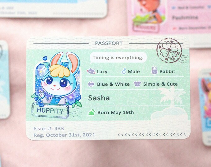 ACNH Customizable Passport ID Card Art Card Made to Order Etsy