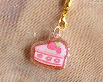 Strawberry cake 1" Phone Charm Kawaii Glitter Epoxy