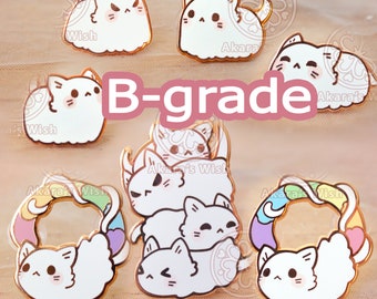 B-GRADE Ghost Kitten Enamel Pin Cute Kawaii Pastel Rose Pink Lapel Cats