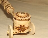 Visokowood 1 Meter long traditional Bosnian Wood Vezir wheels Cibuk Pipe Cigarette Cigar Cigarillo Holder Yugoslavia Balkan Ethnic Folk Art