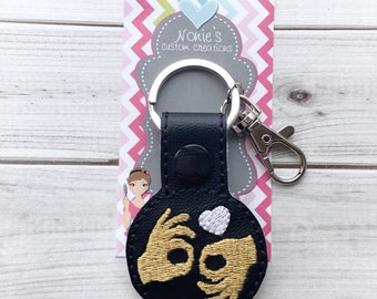 Sign Language Keychain - Interpreter Keychain - ASL Keychain - ASL Gift - Signing Keychain - Love Sign Keychain - Love Keychain