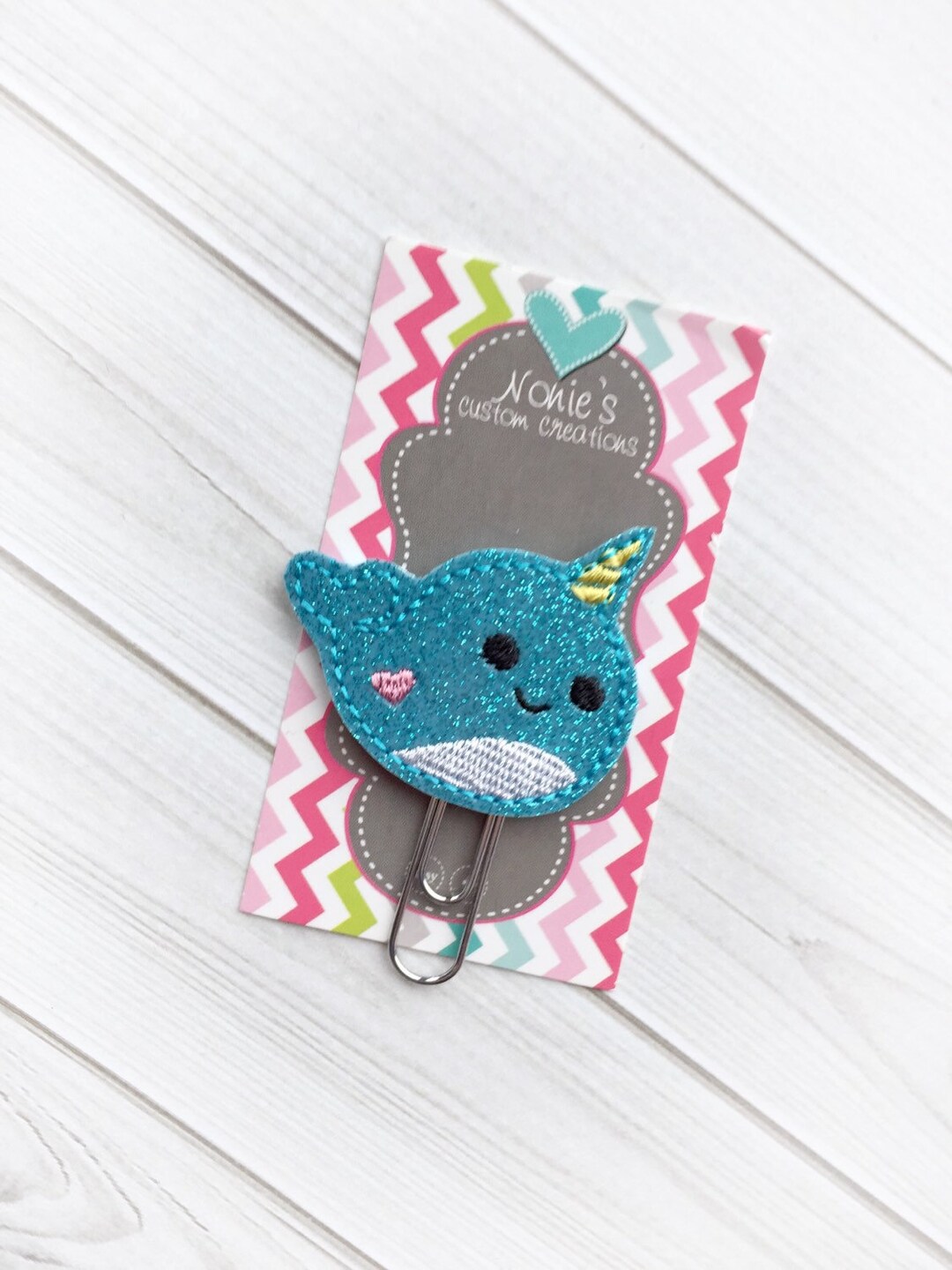 Narwhal Paper Clip- Narwhal Bookmark - Narwhal Paperclip - Planner ...