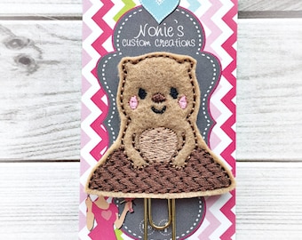 Groundhog Paper Clip - Groundhog Paperclip - Planner Paperclip - Planner Accessories - Planner Feltie - Groundhog Feltie