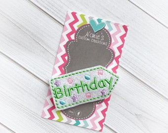 Birthday Paper Clip- Birthday Bookmark - Birthday Feltie - Planner Accessories - Planner Feltie - Planner Clips - Planner Accessory