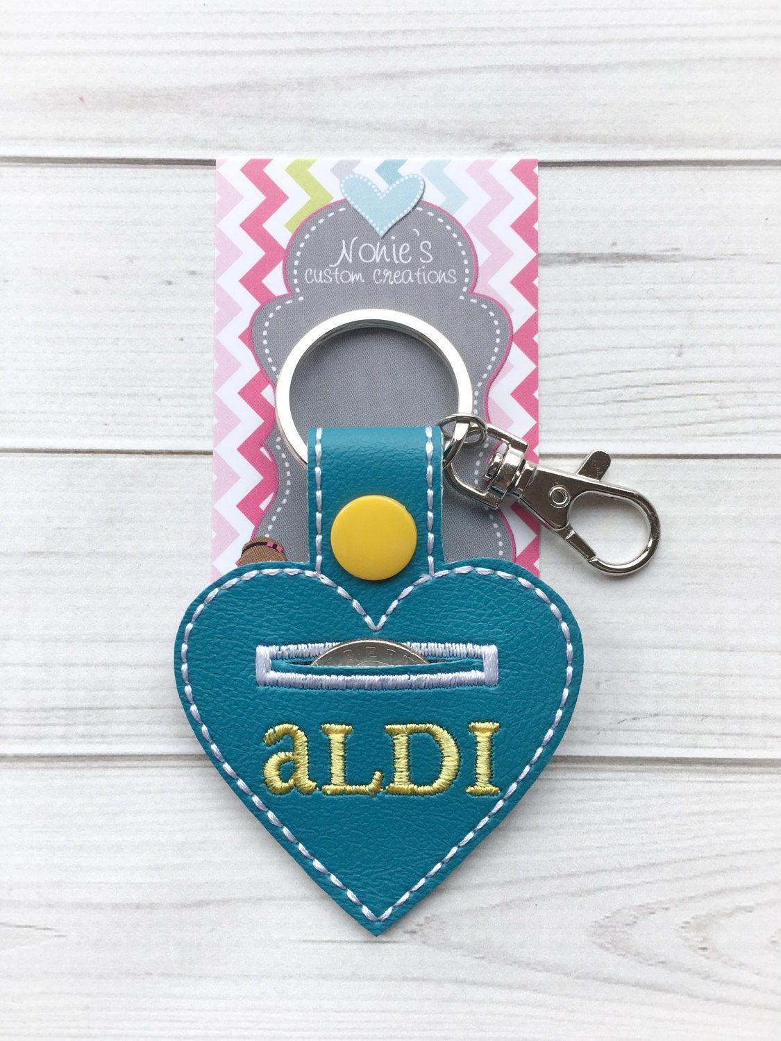 Aldi Keychain Aldi Key Chain Quarter Keeper Aldi Quarter Etsy