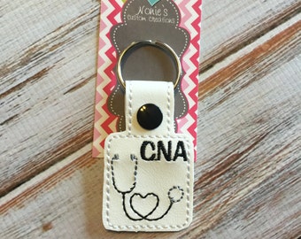 CNA Keychain - Nurse Keychain - Stethoscope Keychain - Nursing Keychain - CNA Gift - Nurse Gift