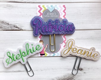 Name Clip - Name Paperclip - Name Paper Clip - Personalized Clip - Planner Feltie- Name Feltie -Custom Name Clip