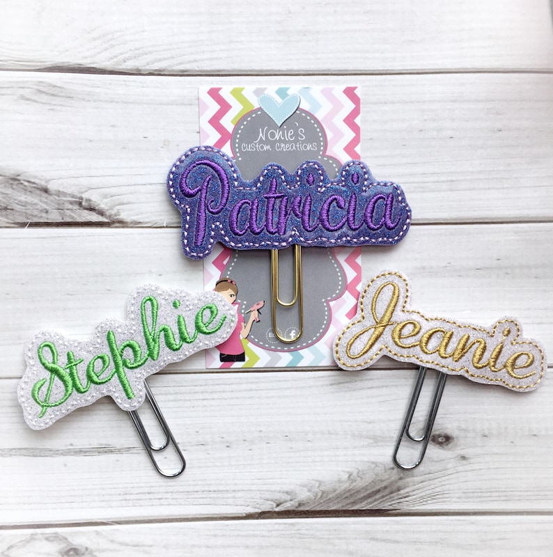 Name Clip Name Paperclip Name Paper Clip Personalized Clip Planner Feltie Name Feltie Custom Name Clip image 1