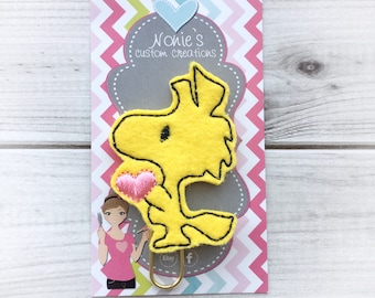 Woodstock Inspired Paper Clip - Yellow Bird Paperclip -Planner Accessories - Bird Feltie - Peanuts Paperclip - Peanuts Feltie - Bird Clip