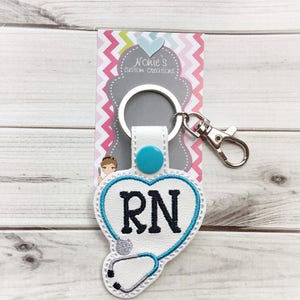 Nurse Keychain - RN Keychain - Nurse Key Chain - Nursing Keychain - Medical Keychain - Nurse Gift - Stethoscope Keychain